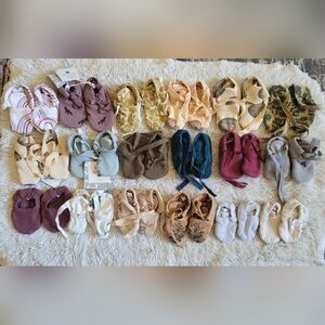 18 Pair Kate Quinn Bootie Baby Shoes Bundle 0-6 Months Assorted Sizes EUC